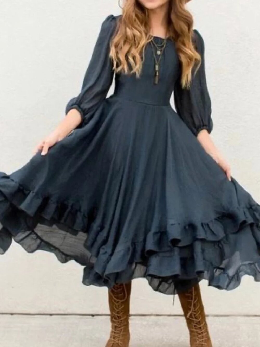 Joyfolie Raelynne Dress Navy
